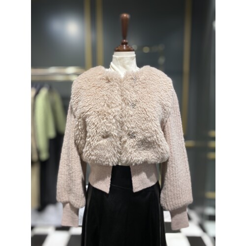 SISLEY 니트소매 포인트 퍼자켓 SALEC1361 강남