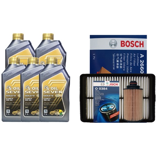 에스오일  세븐 골드 #9 C2&C3 5W30 5L + 보쉬필터 쌍용 티볼리 1.6 디젤