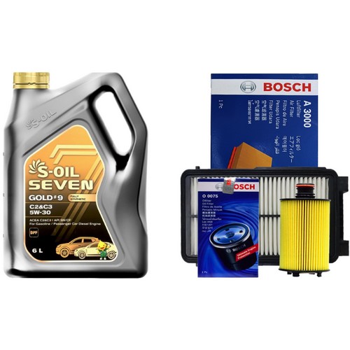 에스오일  세븐 골드 #9 C2&C3 5W30 6L + 보쉬필터 쌍용 뉴스타일 코란도C 2.2 디젤