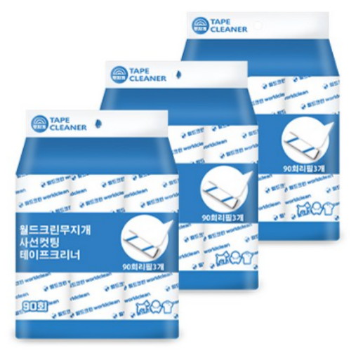 월드크린  무지개 사선컷팅 테이프크리너 리필 3롤
