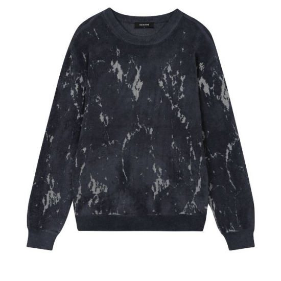 버커루 남성 R/N 셔닐사 자카드 니트 풀오버 B234KT300P