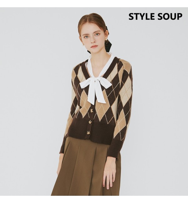 숲 아가일 체크 카디건 SZAGDE1