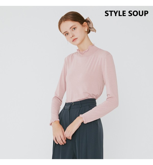 스위트숲 터틀넥 슬림핏 플리스 티셔츠 SZALTF1