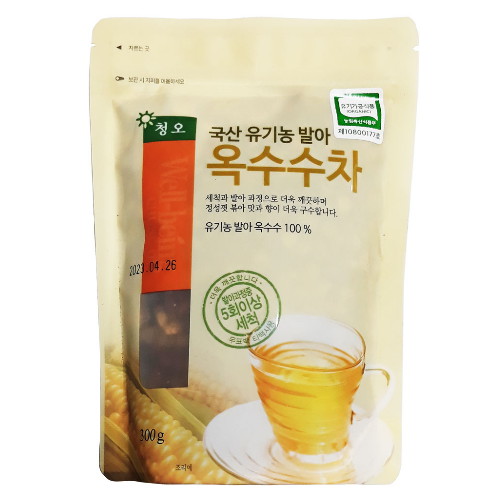청오건강  청오 유기농 발아 옥수수차 알곡 300g 이강산닷컴
