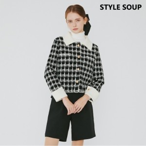 숲(SOUP) 니트 칼라 숏 렝스 재킷 SZAJKE2