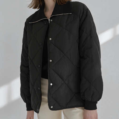 나인 Atelier Nain 퀼팅 노카라 다운 점퍼 JP-521 rva-502499f