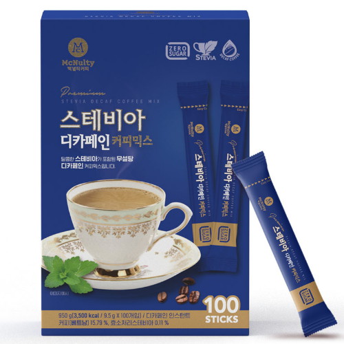 맥널티  디카페인 스테비아 당제로 커피믹스 100개입