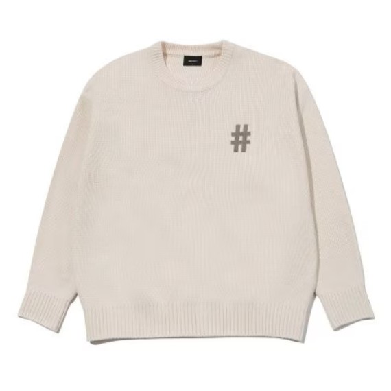 빈트릴 해시태그 베이직 라운드 오버핏 니트 BA233KT001