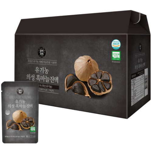 바로생활 몸애쏙쏙 유기농 의성 흑마늘진액 80ml 30포