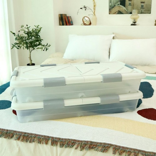 핫버튼 침대 밑 수납함 투명 10L