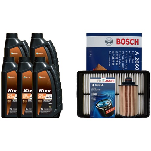 GS칼텍스 KIXX 파오 C2/C3 0W30 5L + 보쉬필터 쌍용 뷰티풀 코란도 1.6 디젤