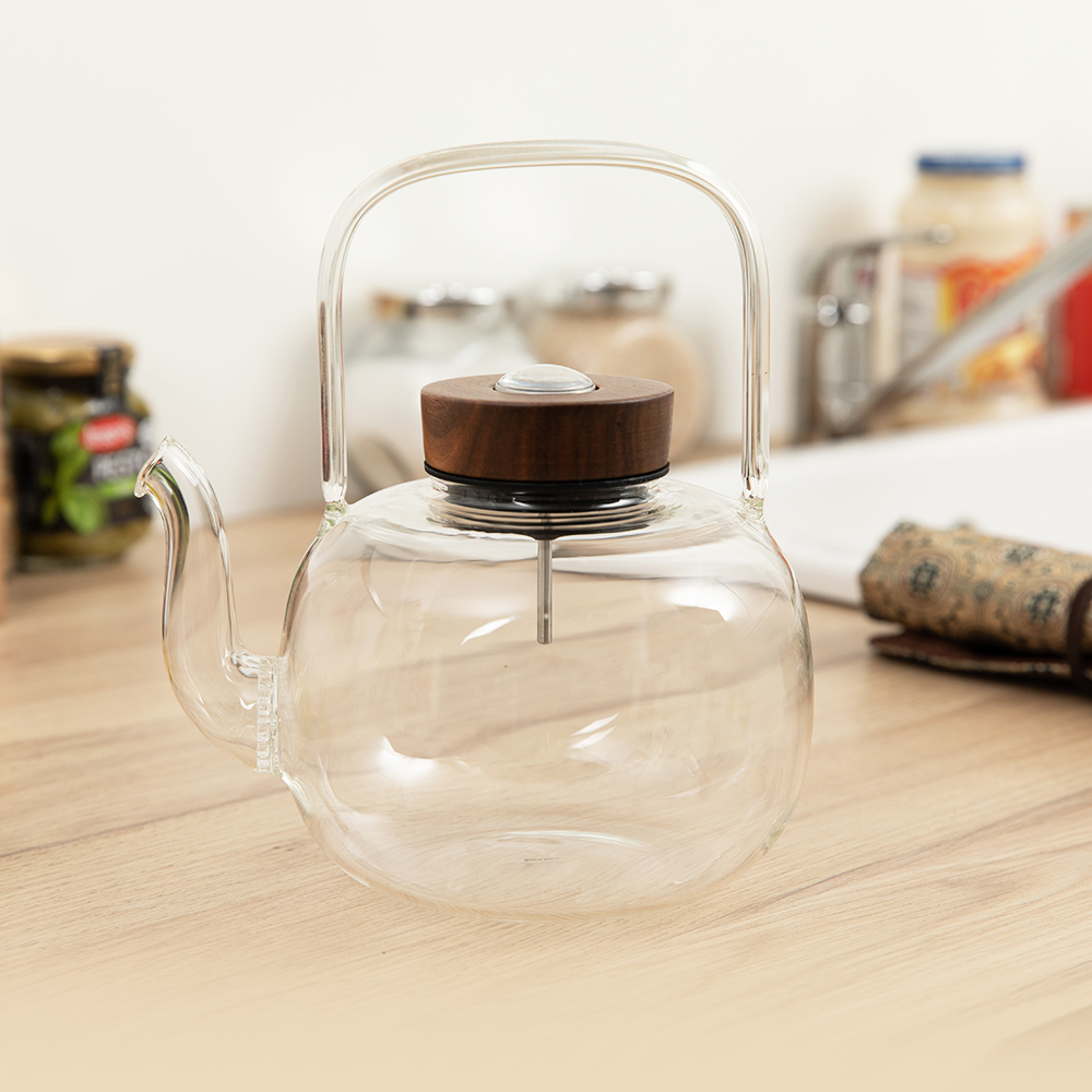 일롱 템프 레트로 글라스 케틀온도계 주전자 1100ml