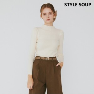 숲 벌룬 슬리브 슬림 니트 SZALKE3