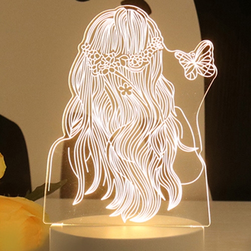 쿼르디 LED 아크릴 3D USB형 무드등 여자친구