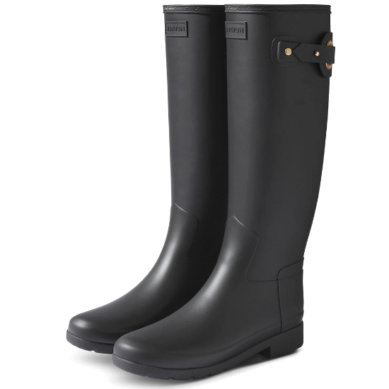 헌터 여성용 리파인드 아일렛 버클 톨 레인부츠 블랙 WFT2299RMABLK 230