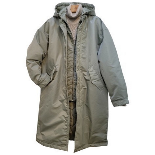 테이트 후드 탈부착 누빔 롱점퍼_KABW0-UHH150