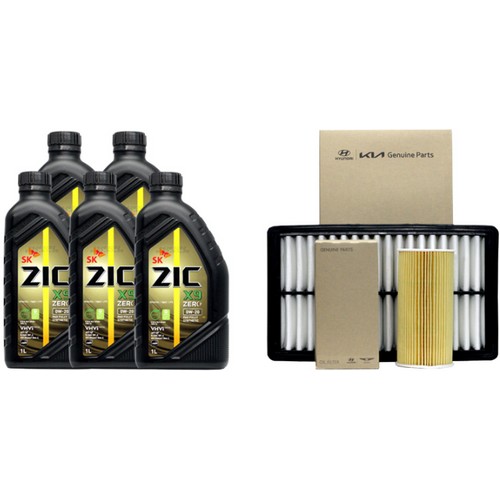 SK엔무브 지크 제로 X9 0W20 5L + 순정필터 기아 스포티지NQ5 LPI