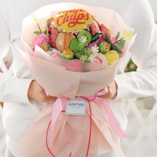 벨  사탕꽃다발 핑크 츄파춥스 514g