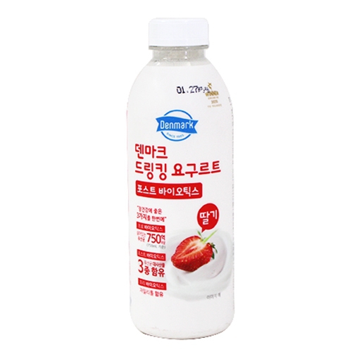 덴마크 드링킹 요구르트 포스트 바이오틱스 딸기 750ml