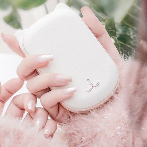 고양이캐릭터 USB 충전식 손난로 보조배터리 3600mAh