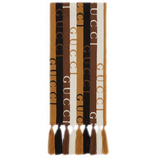 구찌 울 우드 스트라이프 머플러_634166