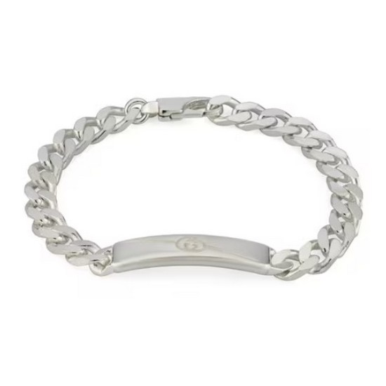 구찌 남성 Logo-Engraved Silver ID Bracelet 팔찌 774054J84008106