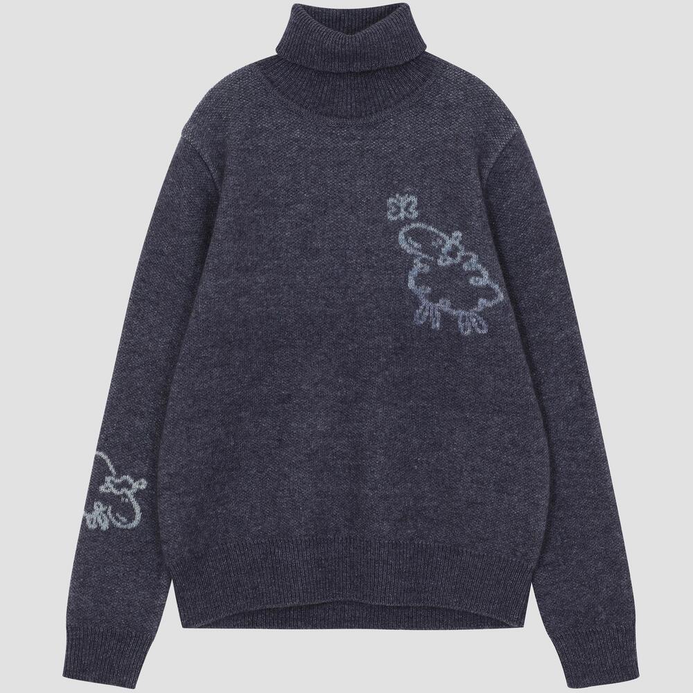 유닛 라쿤 혼방 터틀넥 풀오버 UFI4-KTN444N