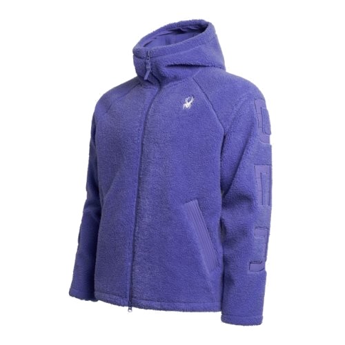 스파이더  레터링 플리스 후드 집업 재킷 SPGWCNFT307UPPL