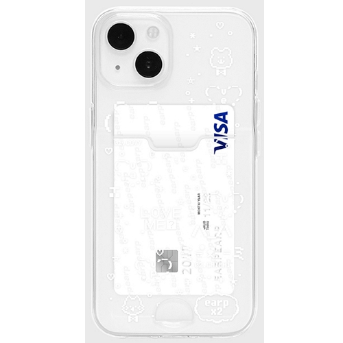 어프어프  아이폰SE2 EMOJI COVY CHICHI-WHITE 카드수납 젤리 케이스