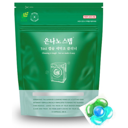 은나노스텝 3in1 캡슐 세탁조 클리너 12개입