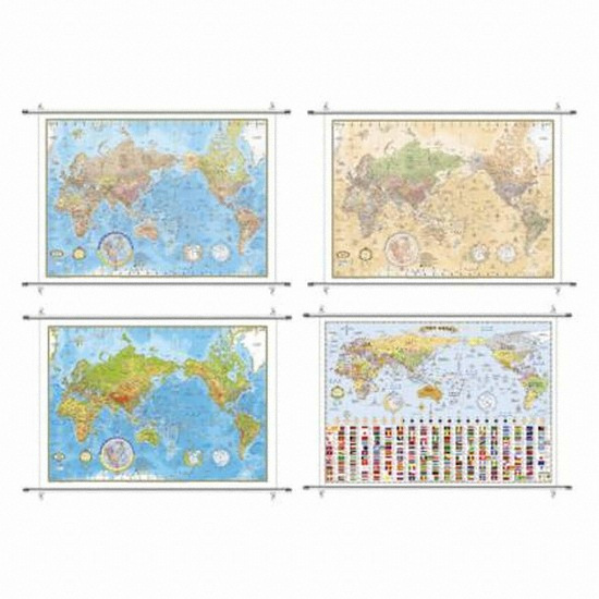 맵소프트  뉴월드 코팅족자형 세계지도