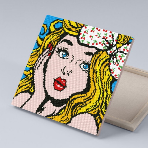 아이러브페인팅  DIY 캔버스형 보석십자수 노란머리 소녀