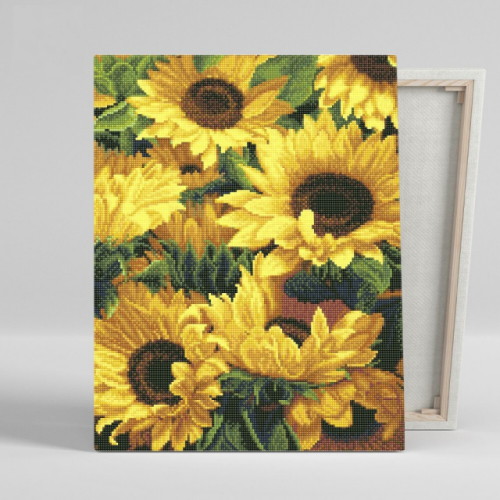 아이러브페인팅  DIY 캔버스형 보석십자수 해바라기 향연