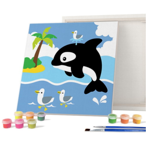 아이러브페인팅  DIY 캔버스형 그림그리기 바다 아기 범고래