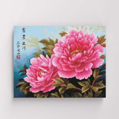 아이러브페인팅  DIY 캔버스형 보석십자수 모란도