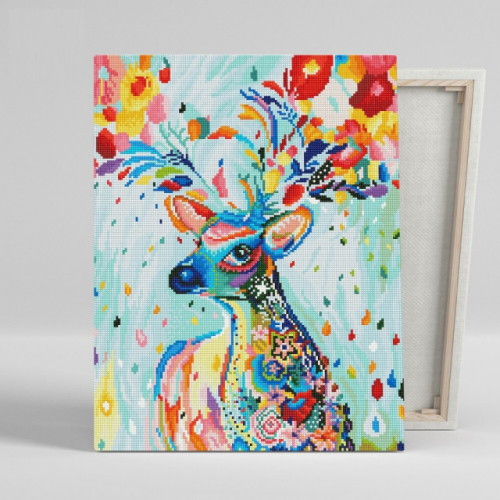 아이러브페인팅  DIY 캔버스형 보석십자수 무지개 사슴