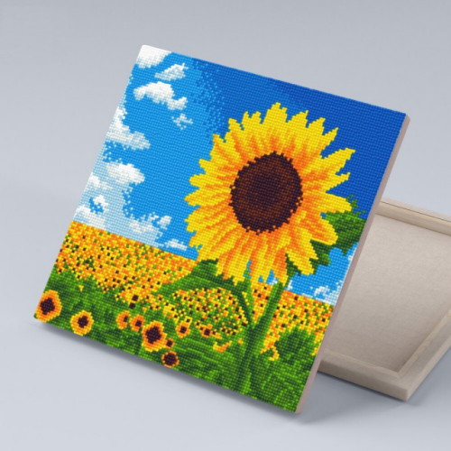 아이러브페인팅  DIY 캔버스형 보석십자수 해바라기 친구 30x30cm
