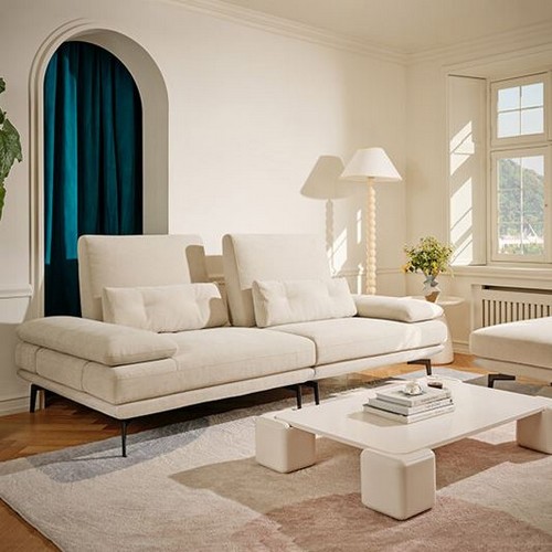 에싸 시모네 스윙기능 카시미라 패브릭 소파 3인용