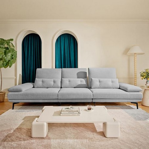 에싸 시모네 컴팩트 스윙기능 카시미라 패브릭 소파 4인용