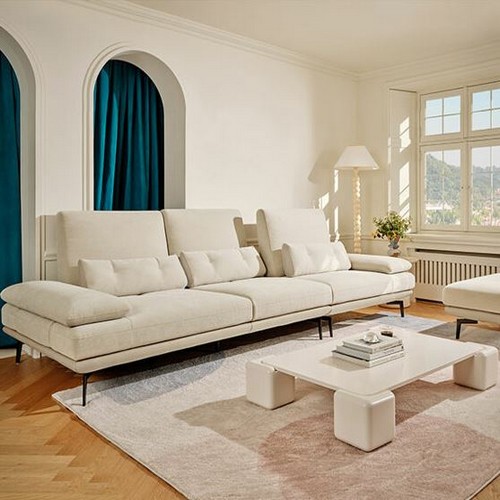 에싸 시모네 스윙기능 카시미라 패브릭 소파 4인용