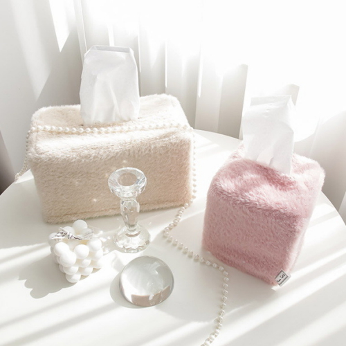 메종텍스타일 포근 밍크 퍼 파스텔 인테리어 티슈커버 S