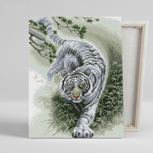 아이러브페인팅  DIY 캔버스형 보석십자수 백호맹호도