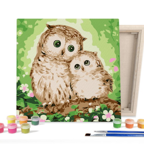 아이러브페인팅  DIY 캔버스형 그림그리기 꽃과 부엉이