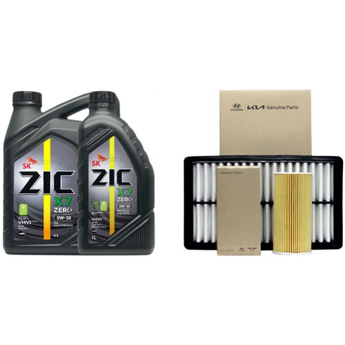 SK엔무브 ZIC 제로 X7 0W30 5L + 순정필터 기아 스포티지 NQ5 가솔린