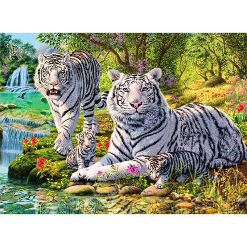 케이엠엘리  패브릭형 보석십자수 백호 패밀리 2