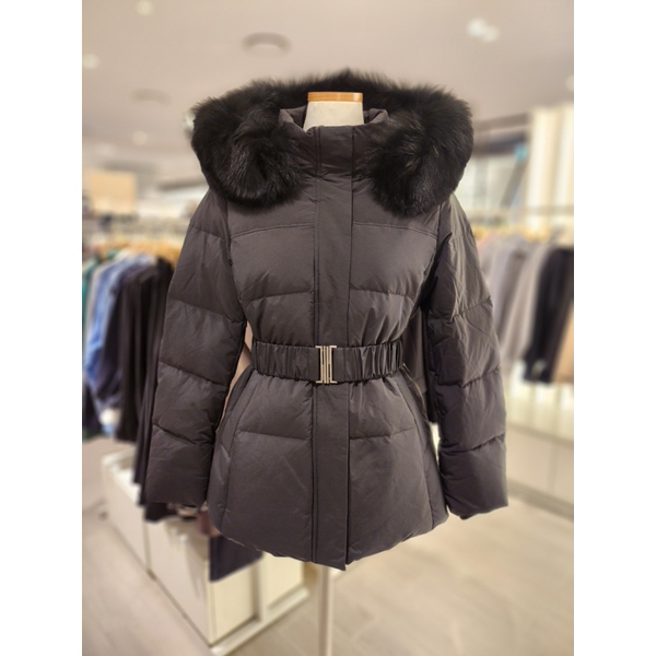 숲(SOUP) 여성 폭스퍼 구스 벨티드 패딩 점퍼 SZBDO32