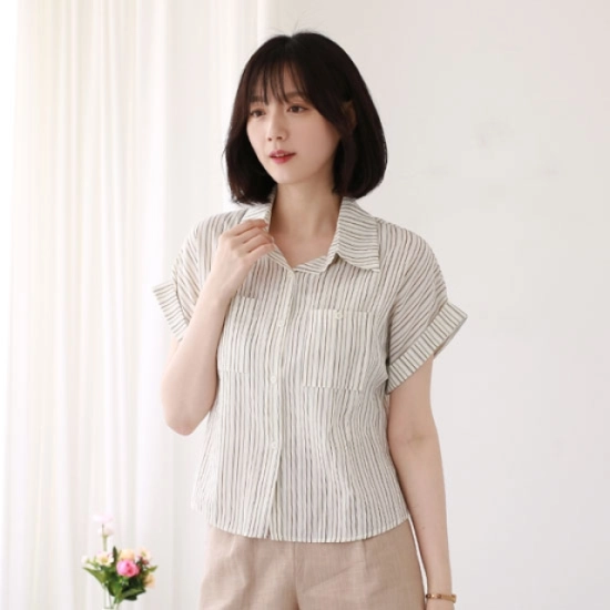 웬디즈갤러리 스윗 스트라이프 셔츠 JSH119