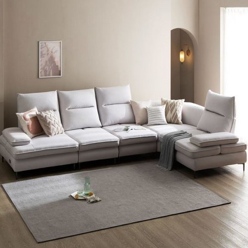 저스틴퍼니처 슬로우 코너형 딥 스윙 아쿠아텍스 패브릭 소파 6인용