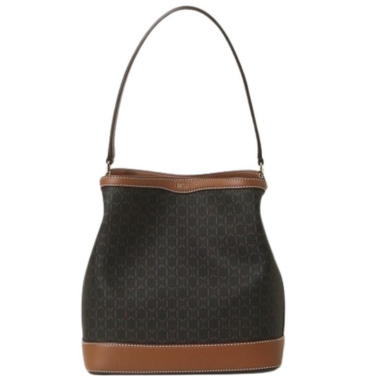 닥스 브라운 바넷 DD패턴 가죽배색 미디움 버킷백_DCBA3F863W3