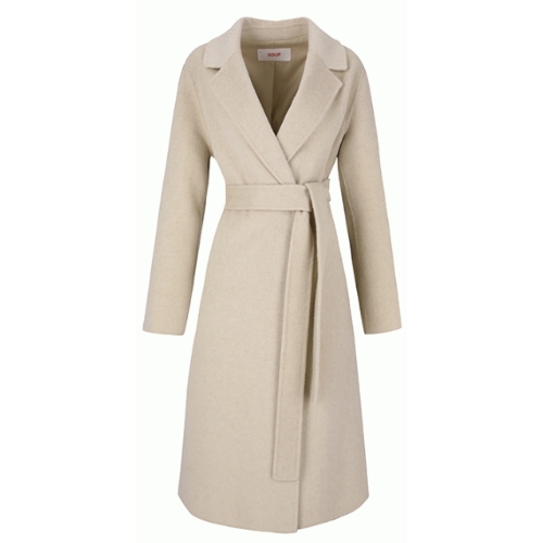 숲(SOUP) 여성 루즈핏 핸드메이드 모직 롱코트 SZBHC30